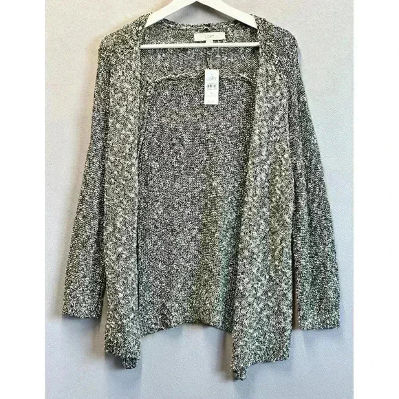 LOFT by Ann Taylor Women's Size‎ Medium Cardigan Open Front Gray Marled Sweater - Picture 1 of 7